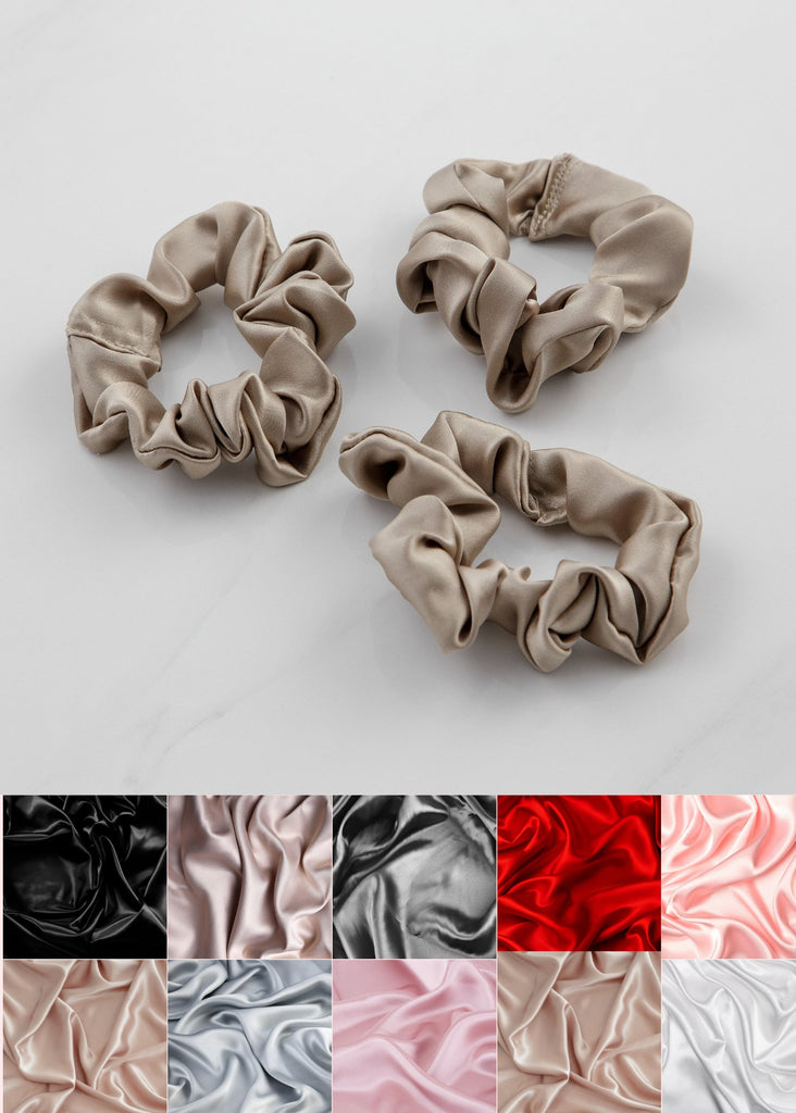 100% Pure Silk 3 Packs Scrunchies - Aashi Beauty