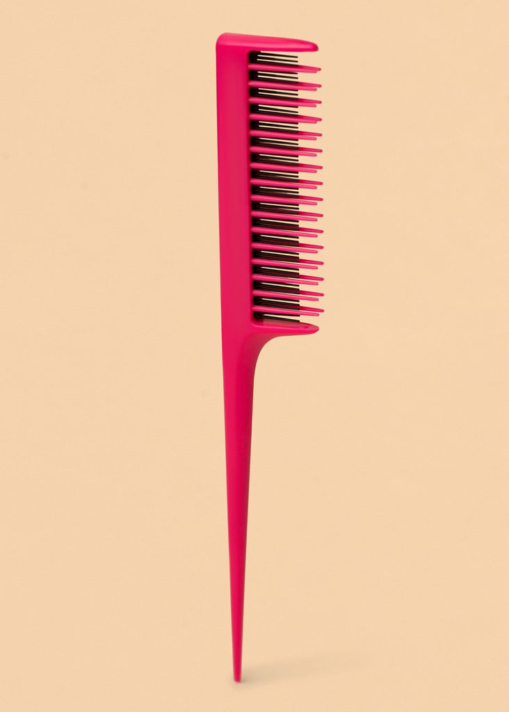 Aashi Beauty Professional Pink Teasing/Comb Series. Wide-Tooth Detangling Comb, Parting Teasing Comb, Triple Threat Teasing Comb, Duo Teaser Hair Brush - Aashi Beauty