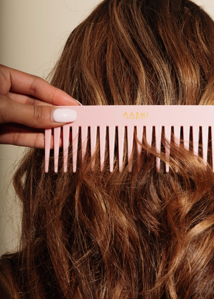 Aashi Beauty Professional Pink Teasing/Comb Series. Wide-Tooth Detangling Comb, Parting Teasing Comb, Triple Threat Teasing Comb, Duo Teaser Hair Brush - Aashi Beauty