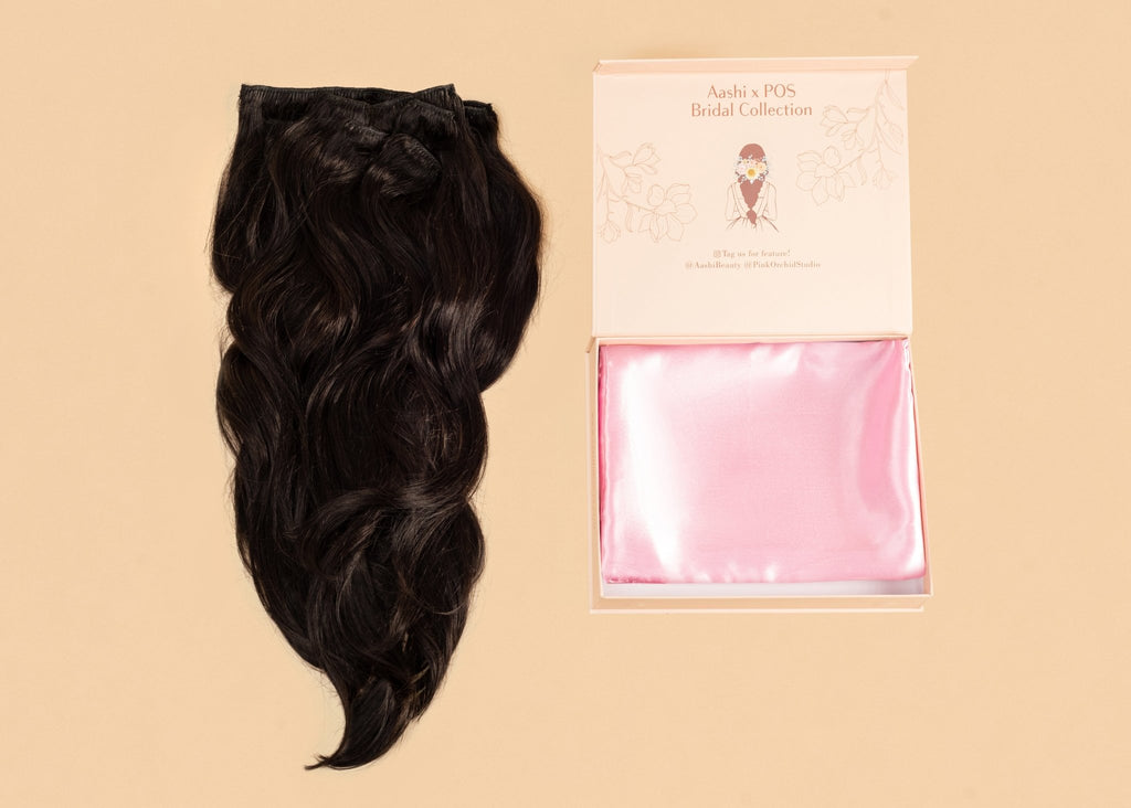 Aashi Bridal Box - 100% Human Hair Extensions & Silk Pillow & Miracle Powder & Hair Brush - Aashi Beauty