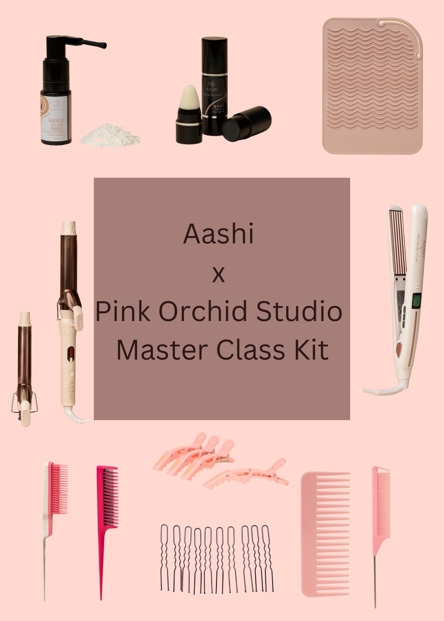 Aashi x Pink Orchid Studio Master Class Kit (With Clamp Curler) - Aashi Beauty