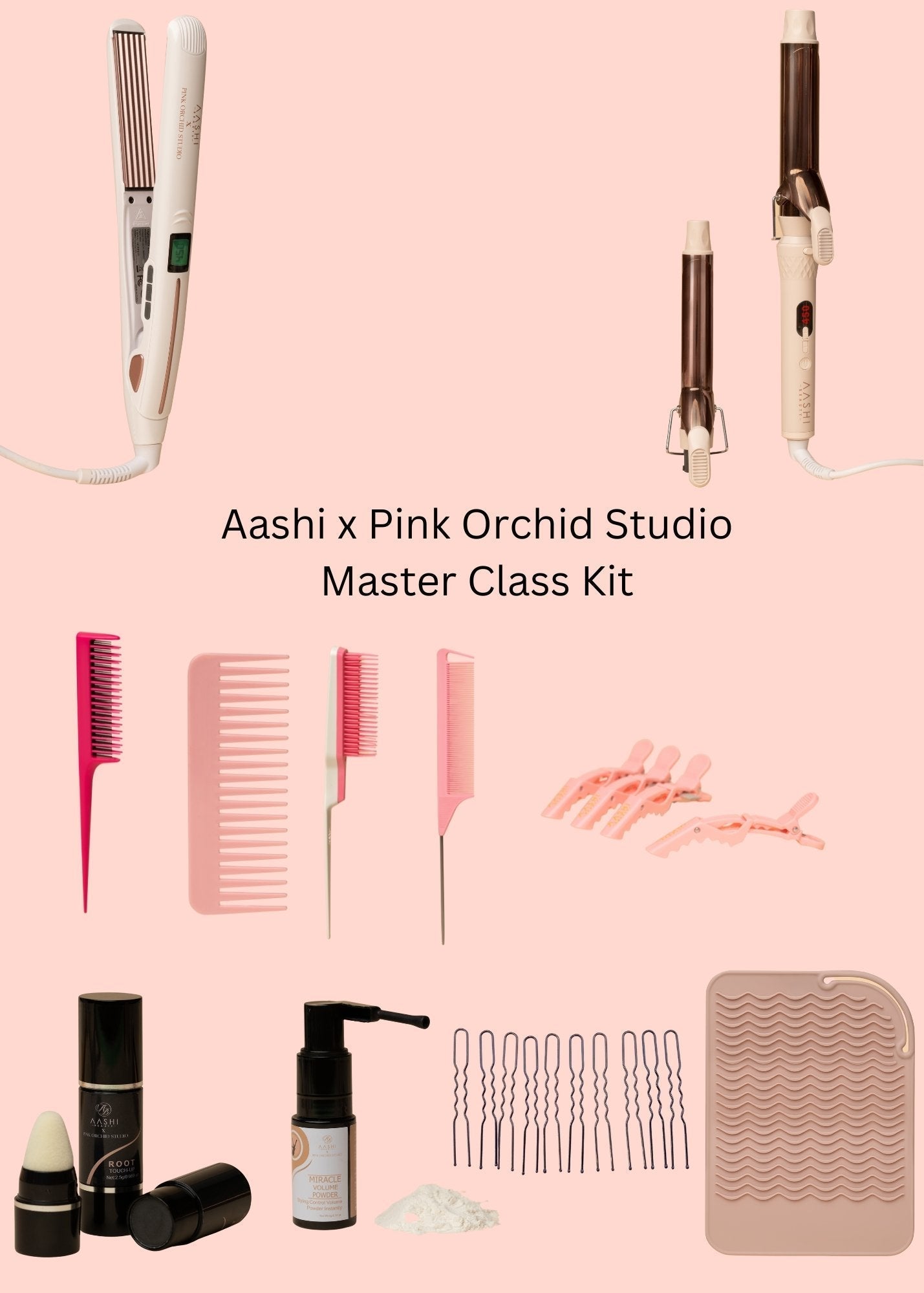 Aashi x Pink Orchid Studio Master Class Kit (With Wand Curler) - Aashi Beauty