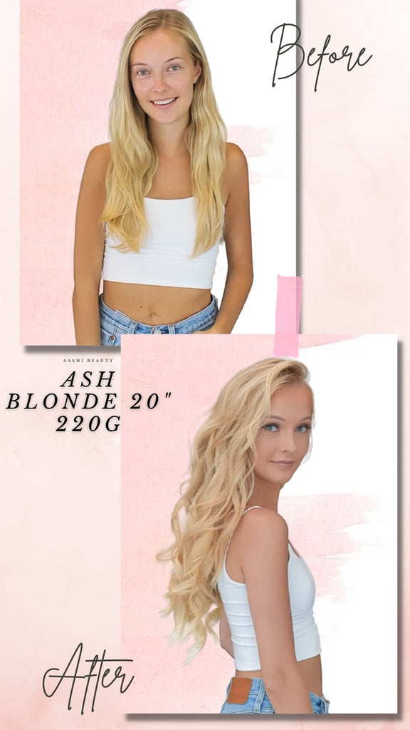 Ash Blonde Hair Extensions (#60) - Aashi Beauty