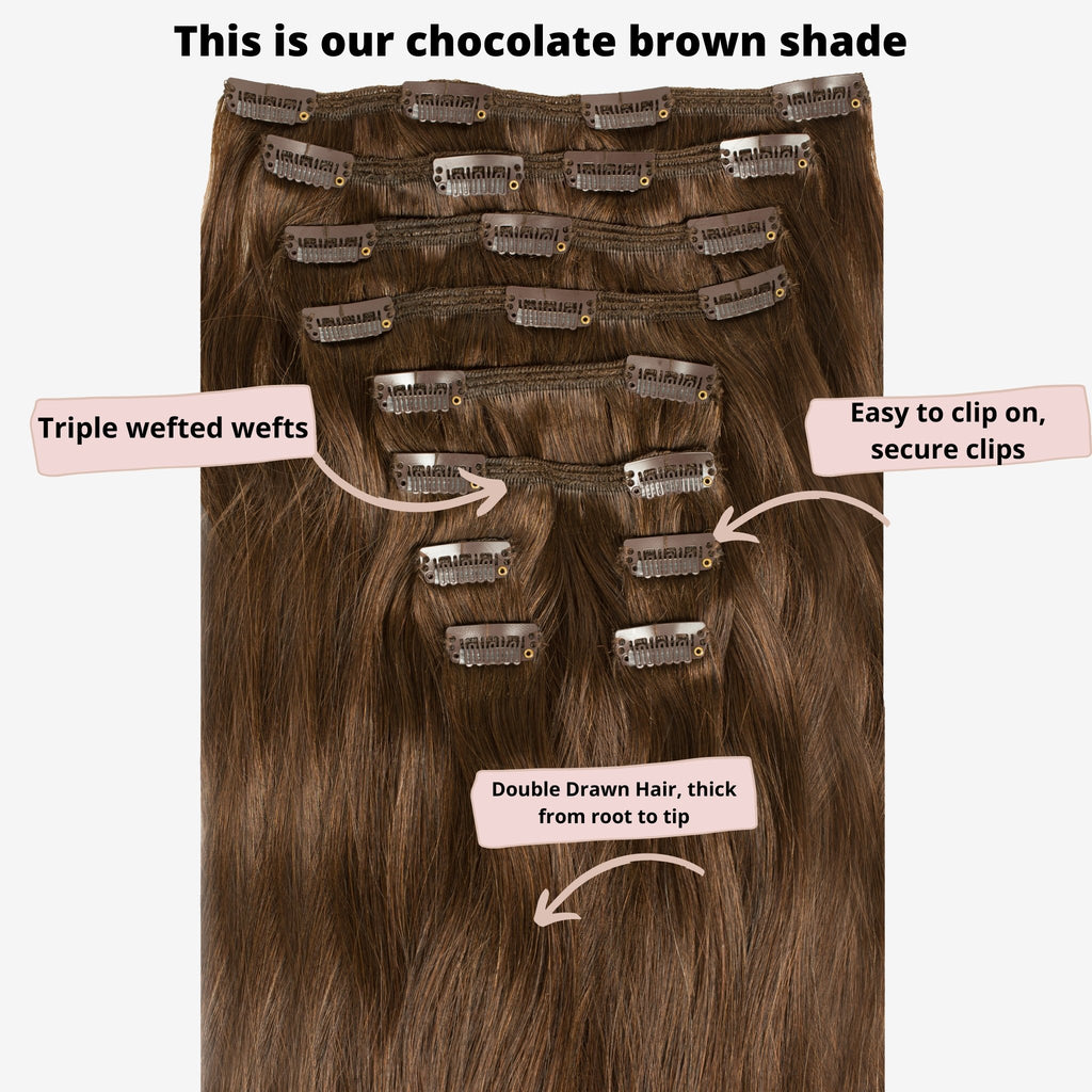 Ash Grey/Brown Clip on Extensions (#1C/60) Highlight Blended Hair Extensions - Aashi Beauty