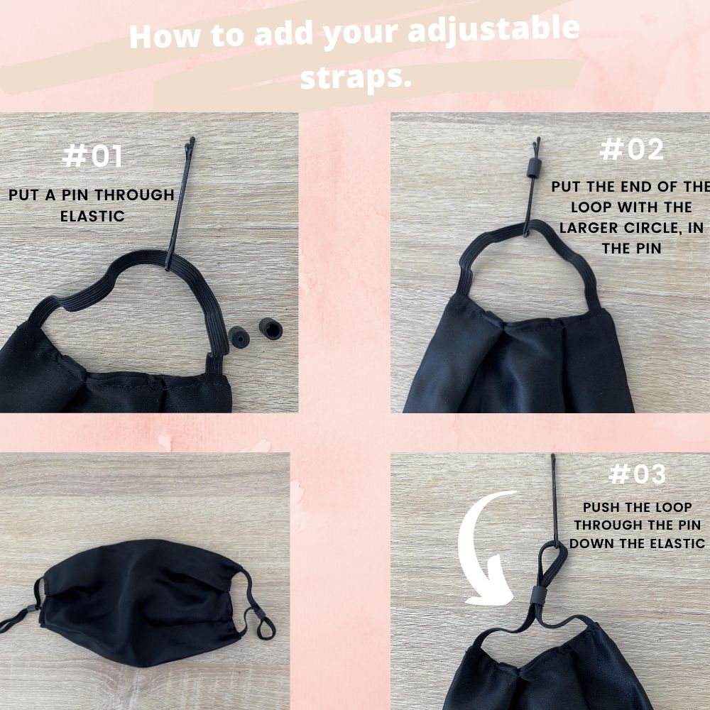Black 100% Pure Silk Face Mask (made in Canada) _ back order ships last week November - Aashi Beauty