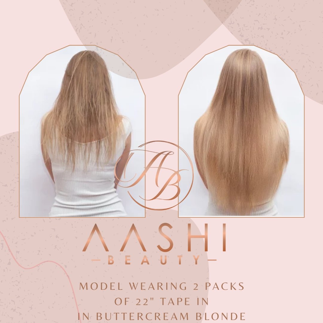 Buttercream Blonde (#18) Tape-In (Double Drawn Thick) - Aashi Beauty