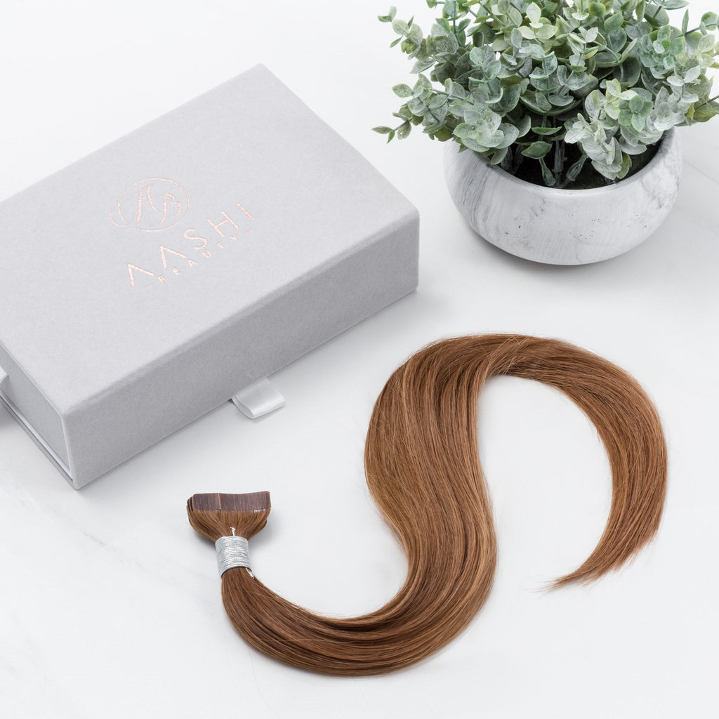 Caramel Brown (#5) Tape-In - Natural Drawn (thin) - Aashi Beauty