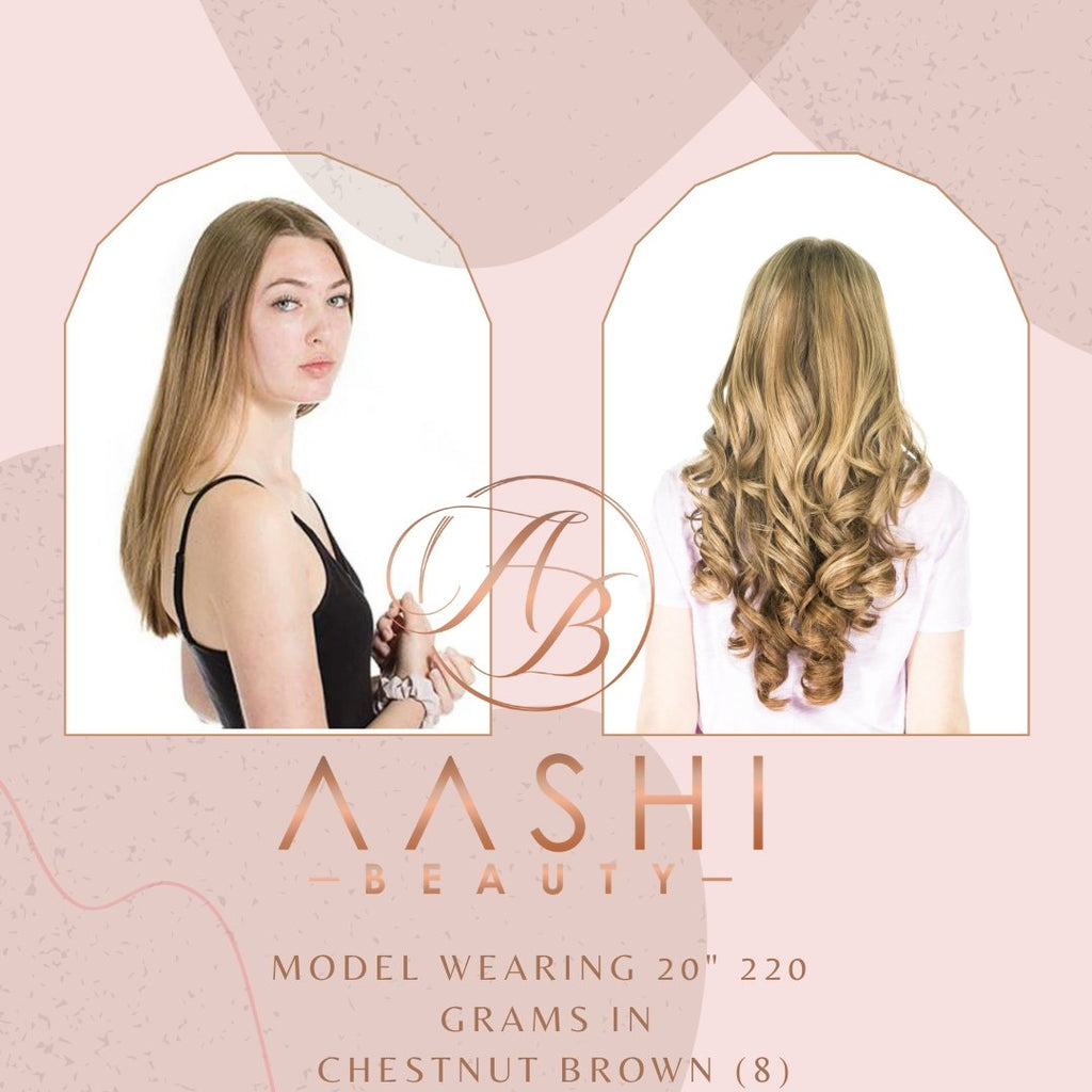 Clip-In Oak Brown Hair Extensions (#5) - Aashi Beauty