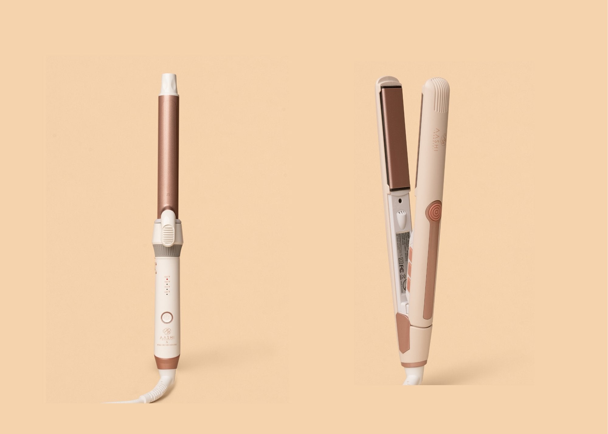 Combo Deal / Flat Iron & Rotating Barrel 25mm Curling Wand/Clamp/ Marcel - Aashi Beauty