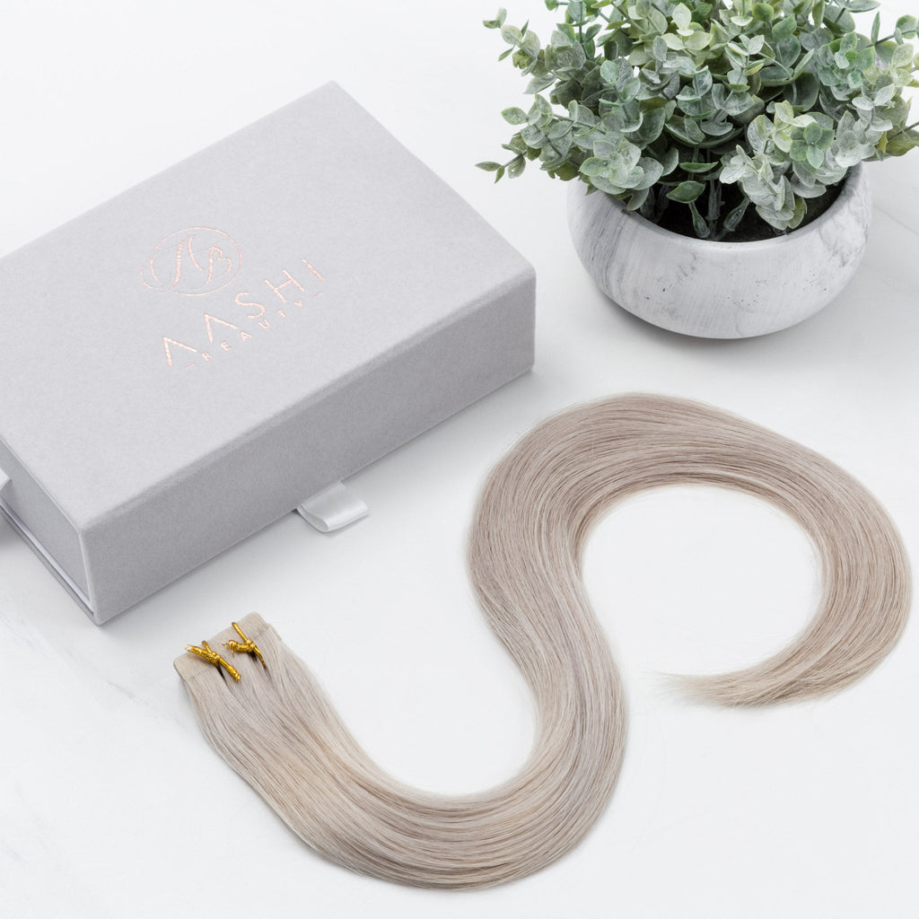 Grey (66) Tape-in (Natural Drawn - Thin) - Aashi Beauty