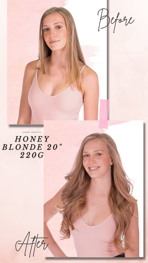 Honey Blonde Clip in Hair Extensions (#12) - Aashi Beauty