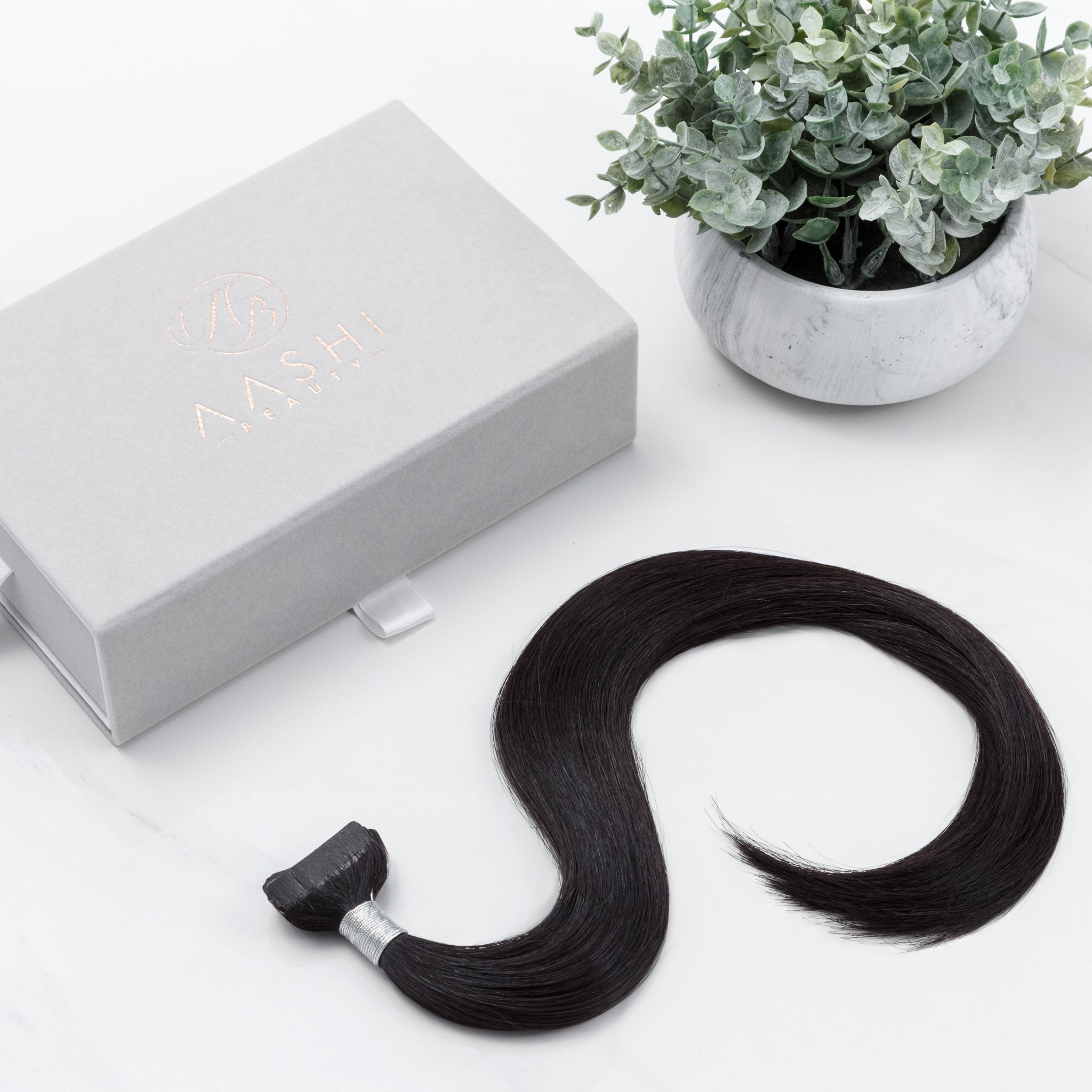 Jet Black (#1) Tape-In - Natural Drawn (Thin) - Aashi Beauty
