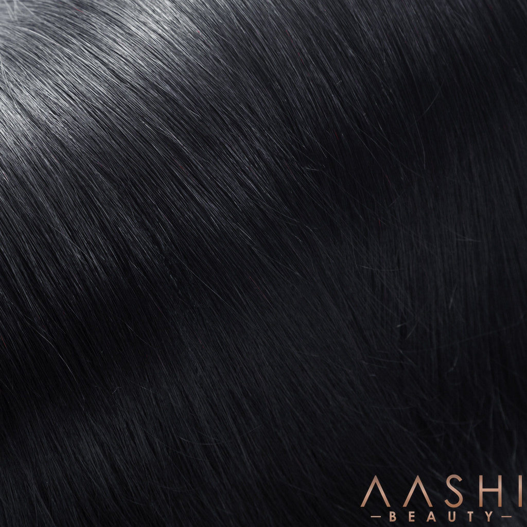 Jet Black Clip-In Hair Extensions (#1) - Aashi Beauty