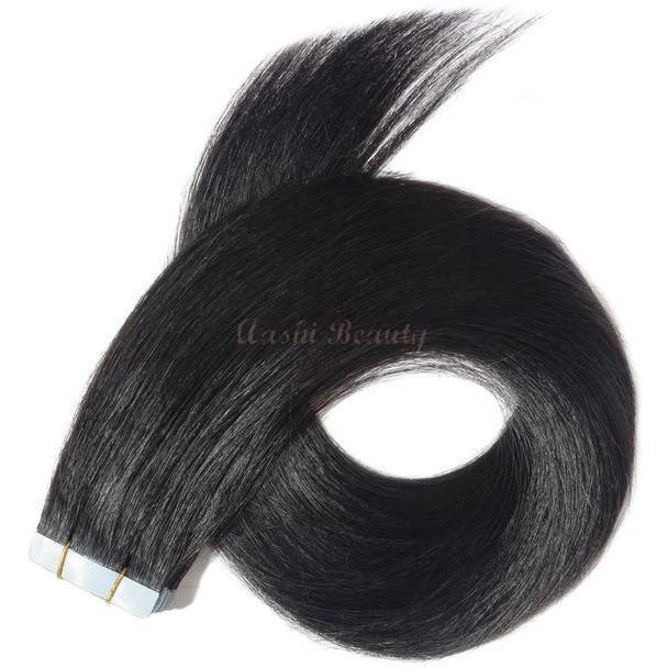 Jet Black Tape In Hair Extensions #1 (Double Drawn Thick) - Aashi Beauty