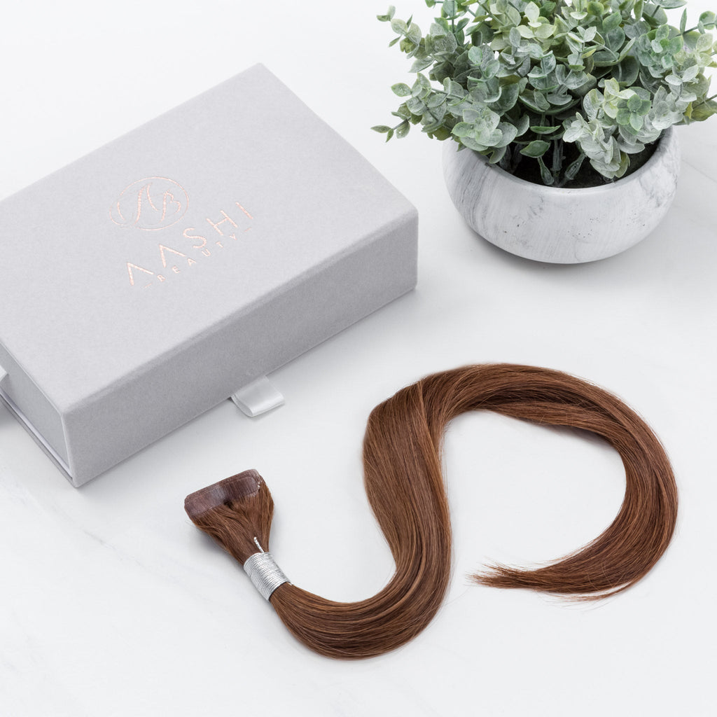 Oak Brown (#4) Tape-In - Natural Drawn, Thin - Aashi Beauty