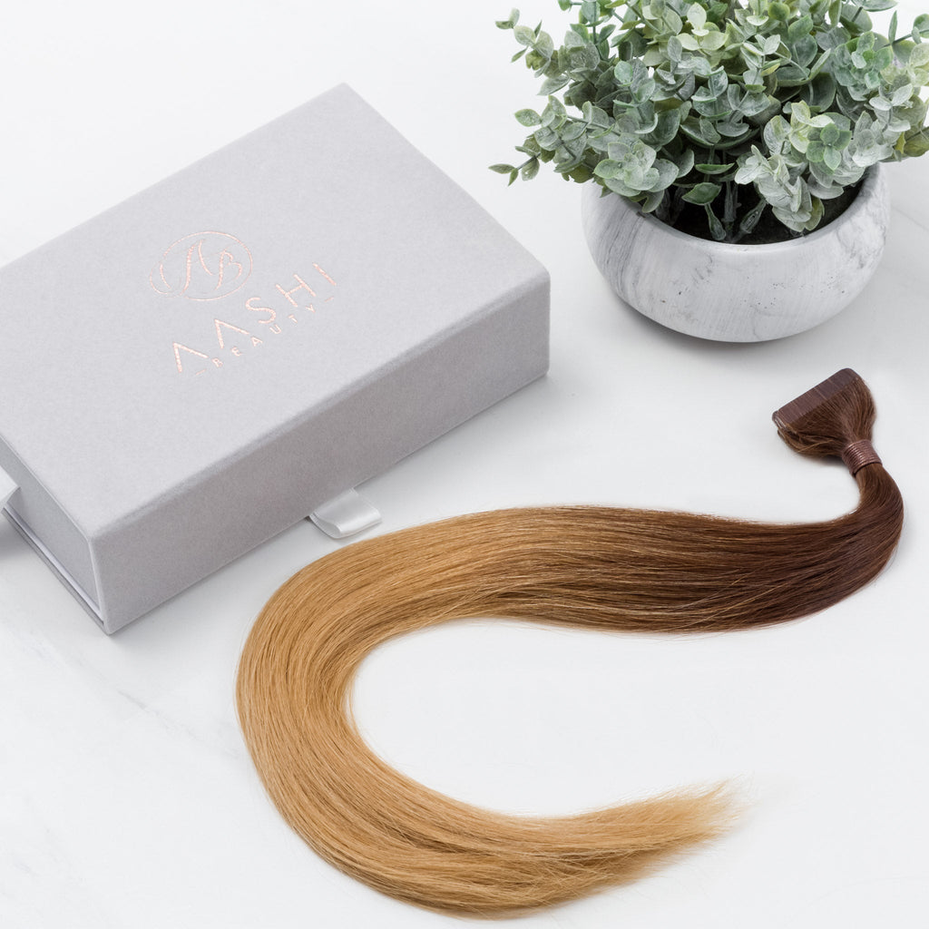 Ombre Espresso (1C) to Honey Blonde (12) Tape-in (Double Drawn Thick) - Aashi Beauty