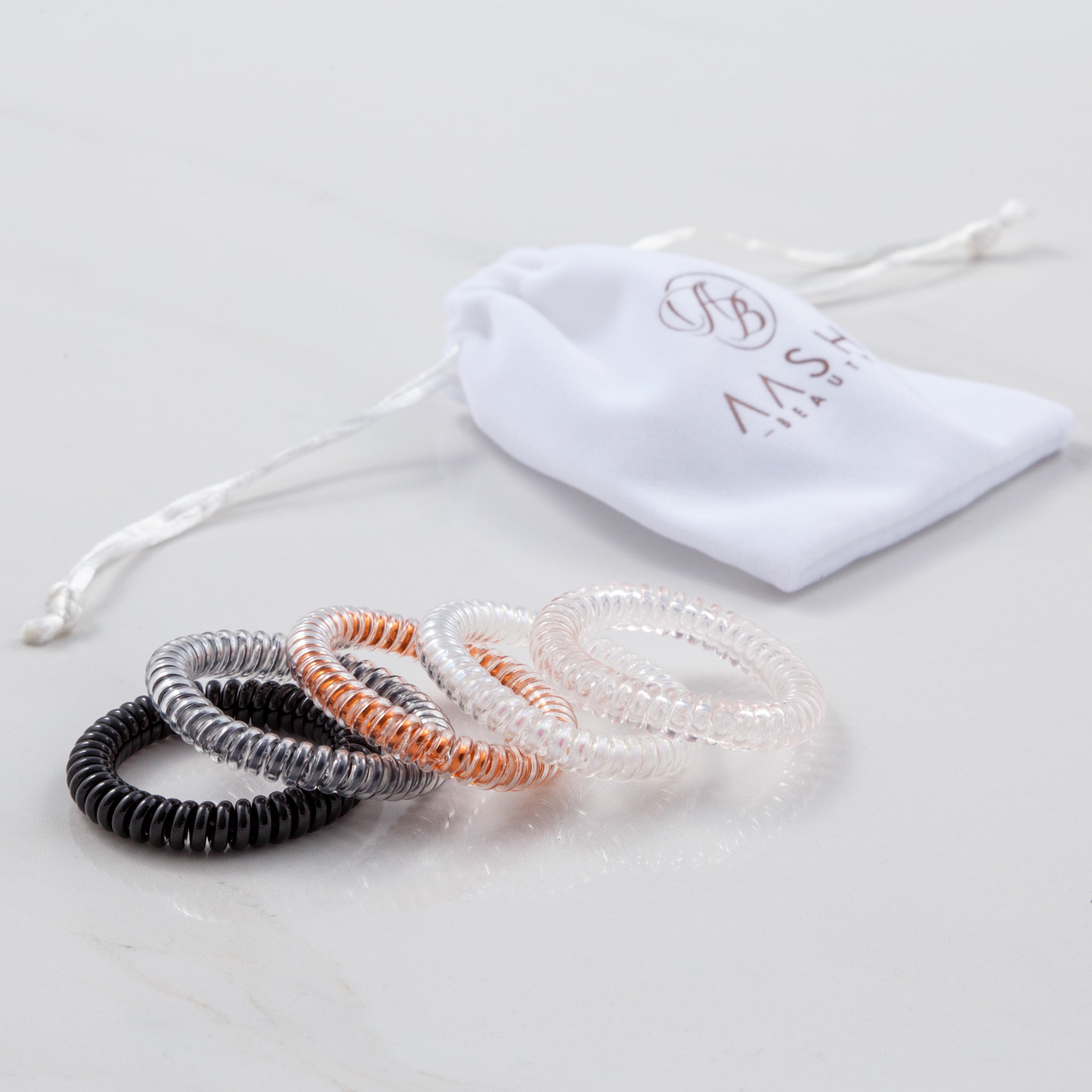 Spiral Hair Ties / Pack of SOLID Colour - Aashi Beauty