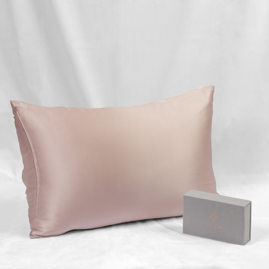 Vegan Silk Pillowcase -Queen Size Silk Pillow Cover - (made in Canada) Choose Colour / Custom Colour Option Available - Aashi Beauty