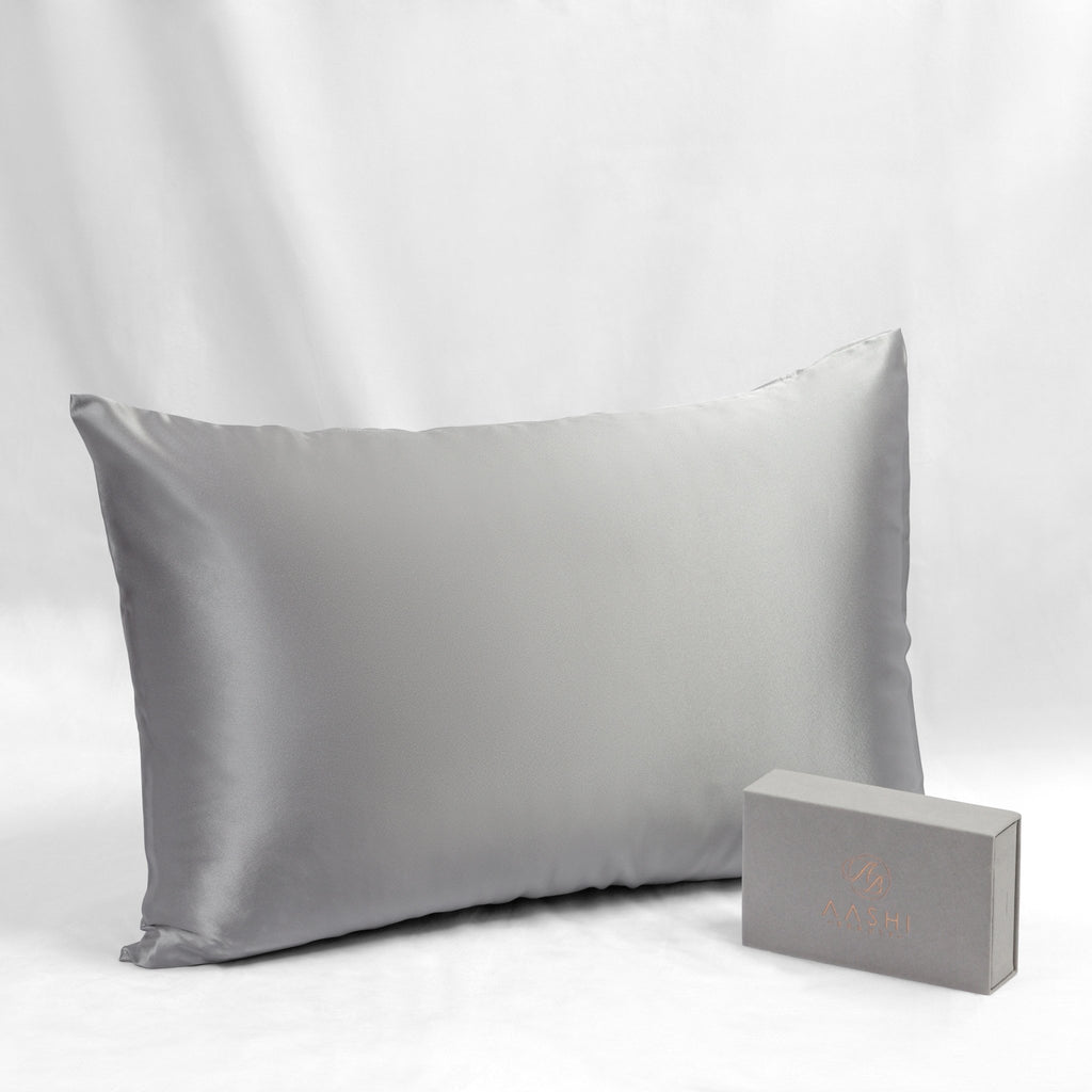 Vegan Silk Pillowcase -Queen Size Silk Pillow Cover - (made in Canada) Choose Colour / Custom Colour Option Available - Aashi Beauty