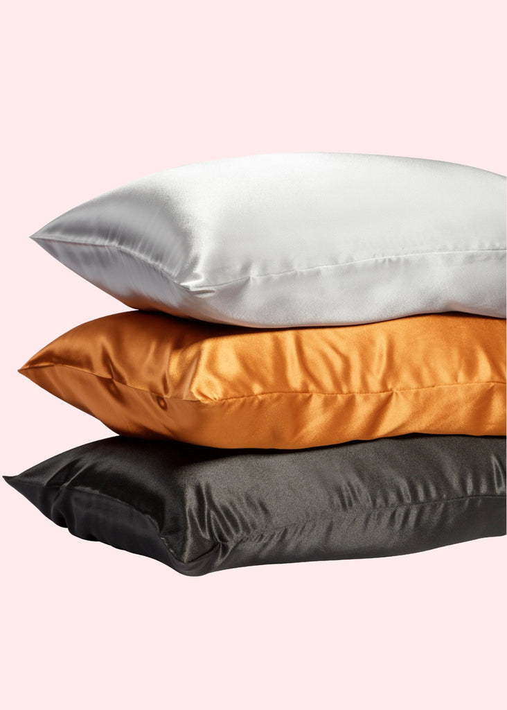 Vegan Silk Pillowcase -Queen Size Silk Pillow Cover - (made in Canada) Choose Colour / Custom Colour Option Available - Aashi Beauty