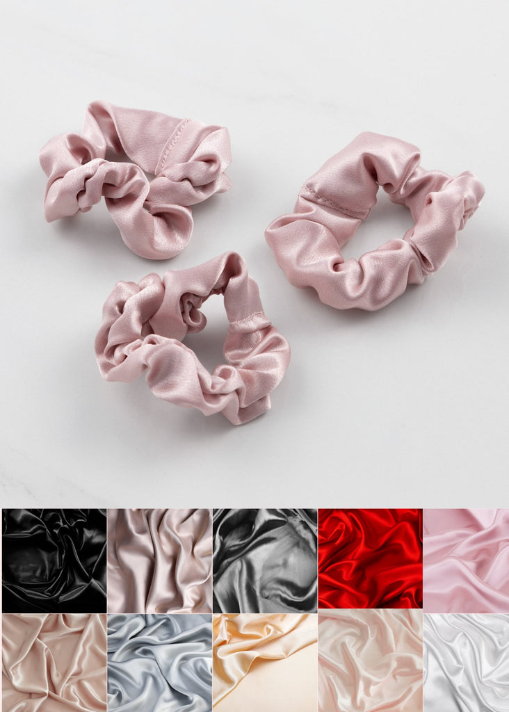 Vegan Silk Scrunchies (Pack of 3) - Aashi Beauty